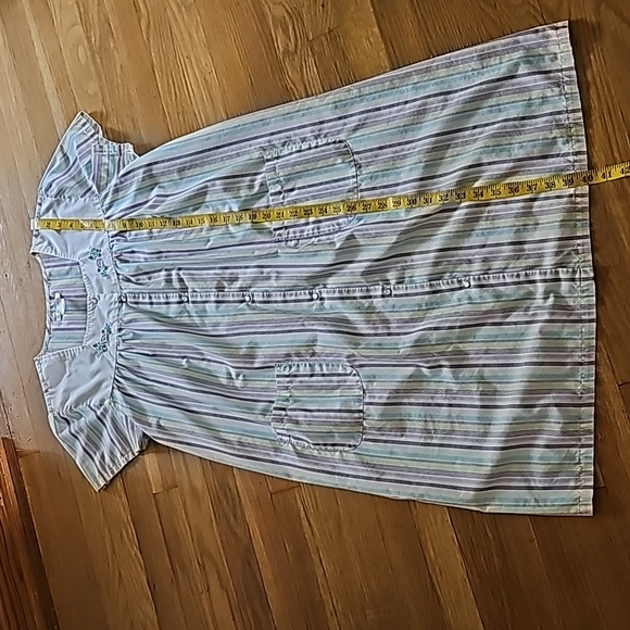 Vintage Kmart Short Sleeve Front Snap Striped  Housecoat Women's Size Medium - Picture 11 of 16